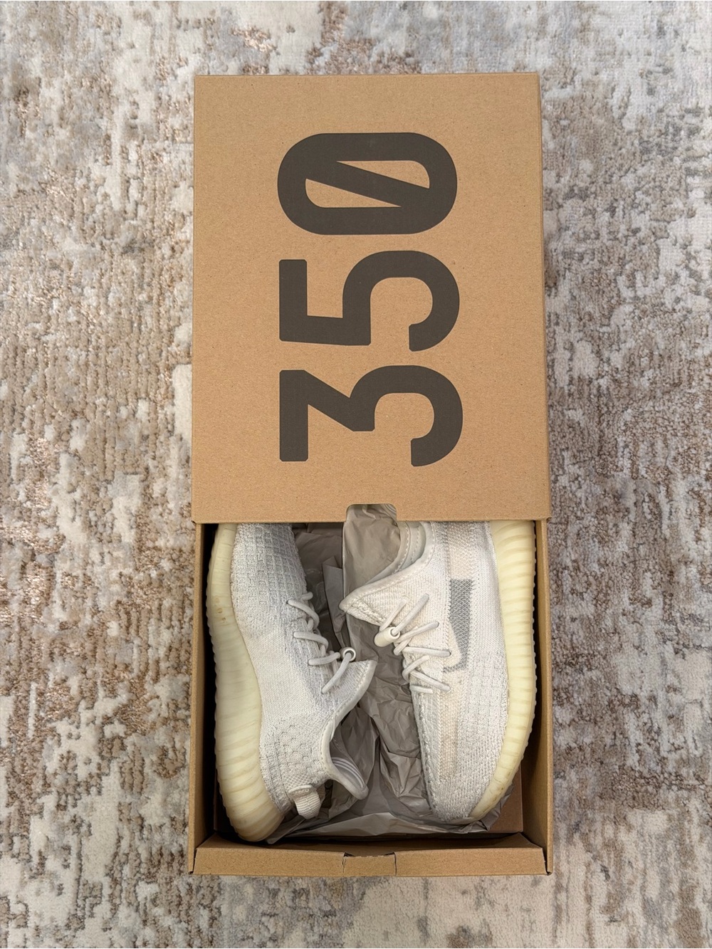 Pre-owned Yeezy Boost 350 V2 Bone Kids Size 1K